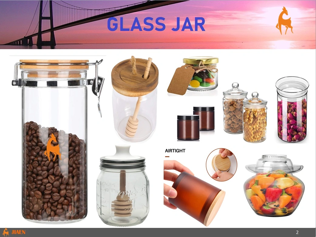 Wholesale Clear Fashion 800ml Glass Container Sealed Food Storage Snack Candy Sugar Tea Coffee with Bamboo Screw Lid Custom Kitchen Glass Storage Jar