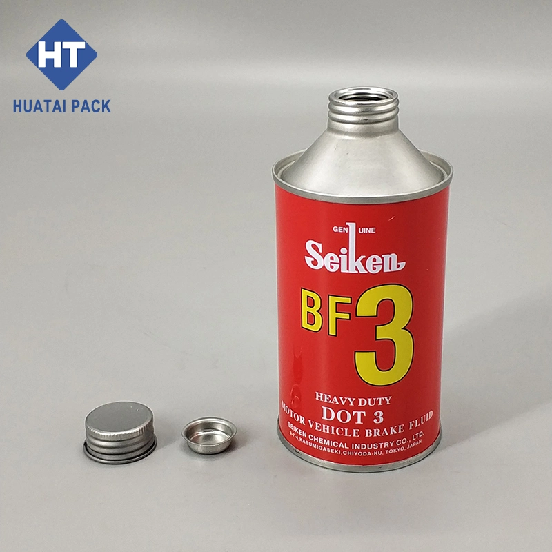 DOT3 Metal Tin Can 250ml Round Tin Can DOT 3 DOT 4 Brake Fluid Oil Cans