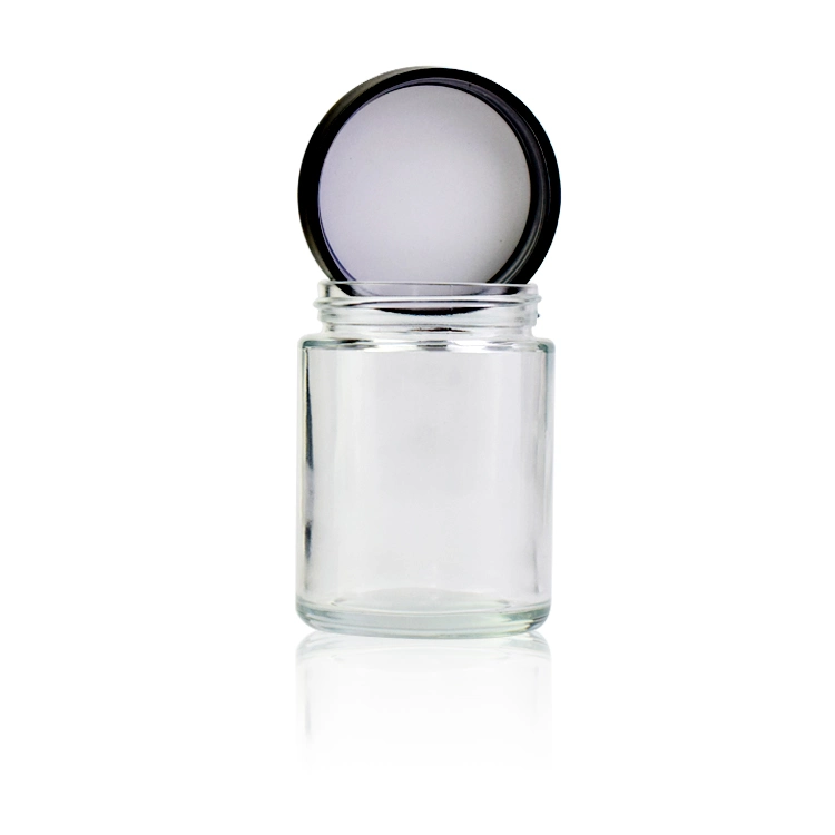 18oz Glass Jar Bottle Child Resistant Lid Cap Transparent Clear Black Matte 500ml Air Tight Logo Screen Printing