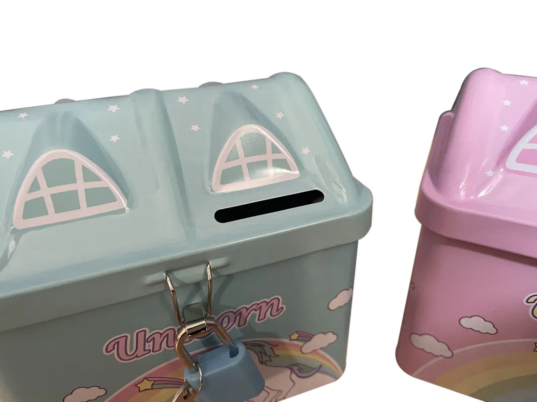 New Design Saving Money Tin Box Kids Coin Bank Tin Box