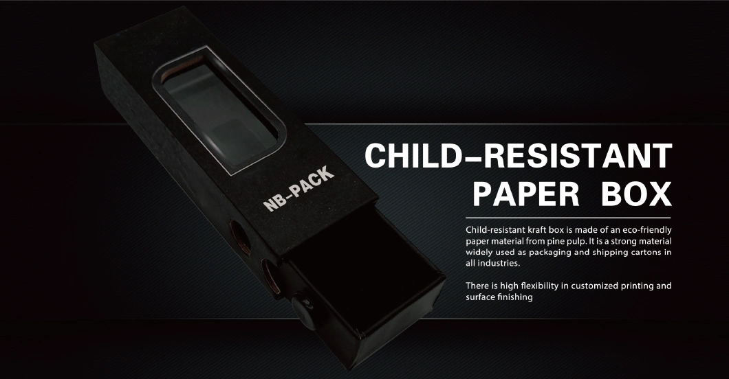 Nb-Pack Child Resistant Tube Paper Child Resistant Custom Cardboard Tube Container Joint Paper Tube with Childproof Button Protection