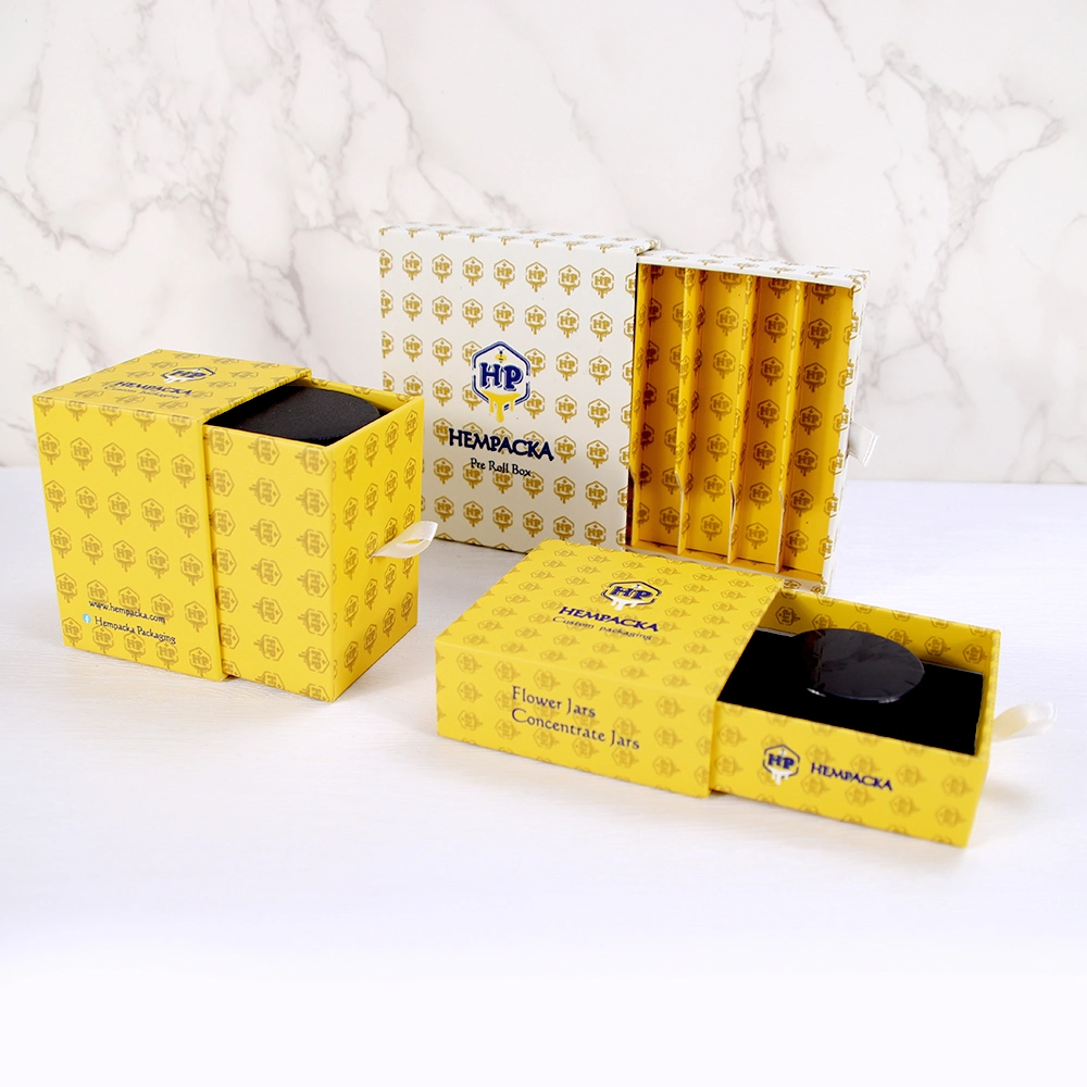 Custom Printing Child Proof Pre Roll Packaging Box with Concentrate Container Glass Jars Paper Box