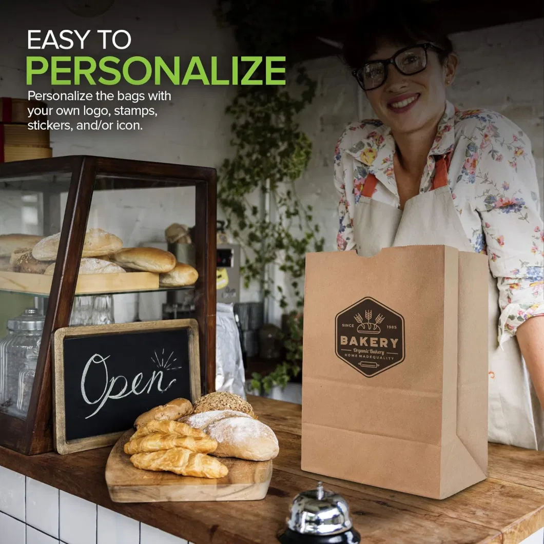 Custom Logo Printed Recycle Food Grade Karft Paper Bag Wholesale Food Packaging