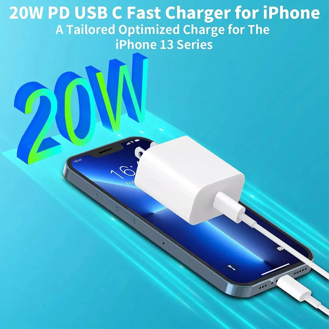 20W Pd Fast Charger Type C USB-C Pd Adapter USB Wall Charger 20W Pd Kit for iPhone 13 iPhone 13 Mini PRO Max Charger