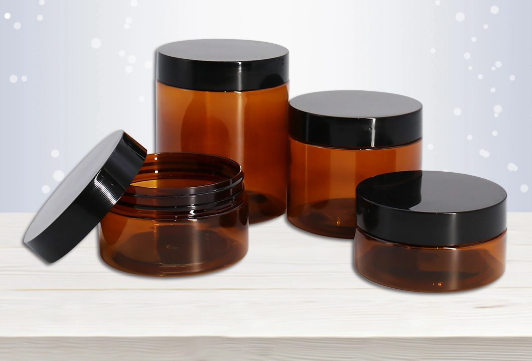 Plastic Small Package Tank Wholesale Amber Color Cosmetic Cream Jars