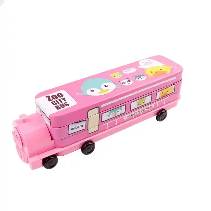 Can Be Customized Tin Train Shape Multi-Function Pencil Case Sharpener