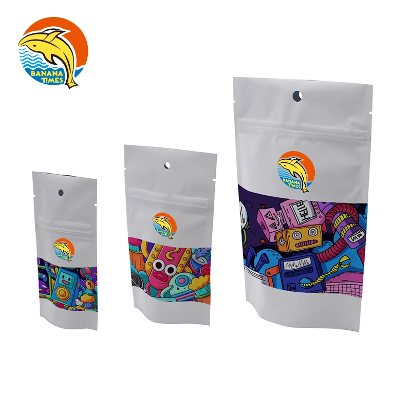 Customized Printed Zip Lock Mylar Foil Pouch Resealable 3.5g 7g 1lb Smell Proof Edible Plastic Bag