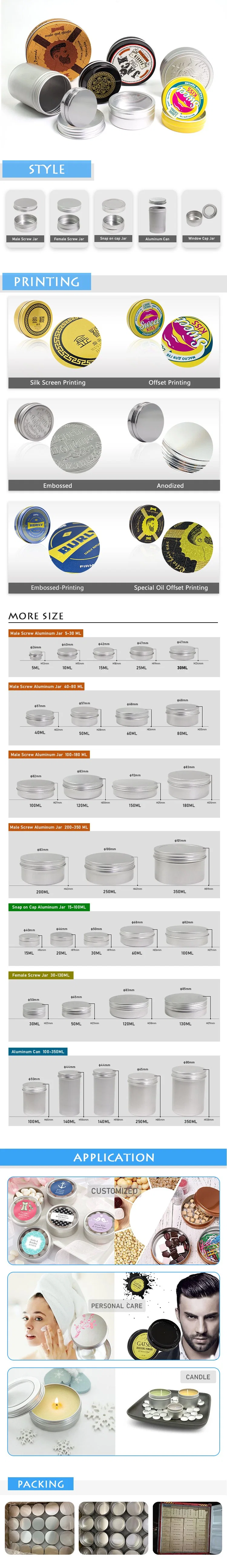 Nb-Pack Metal Aluminum Candle Lids Small Metal Aluminum Containers for Spices