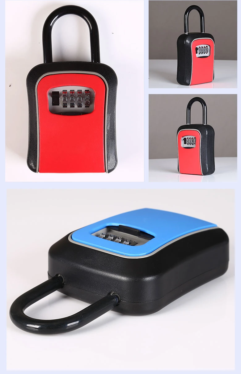 Portable Outdoor Waterproof Hanging Push Button Key Safe Lock Box Key Storage Lock Box with 4 Digit Combination