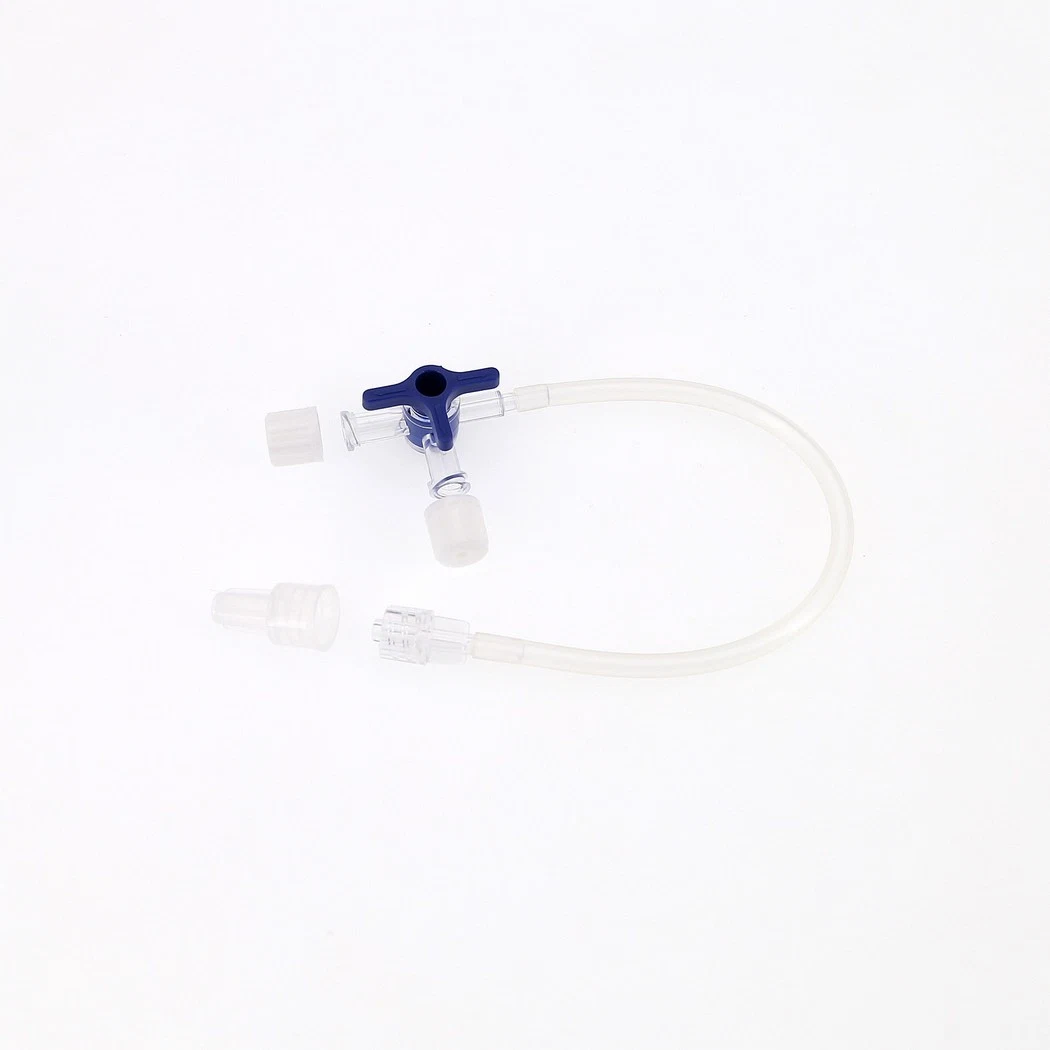 Medmount Medical Disposable Sterile Luer Lock Triple Three Way Stopcock Valve with Extension Line CE ISO