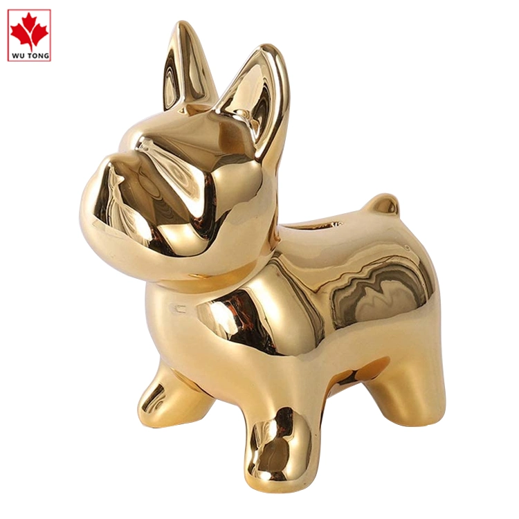 Resin Standing Frenchie Figurine Dog Sculpture, Coin Piggy Bank,
