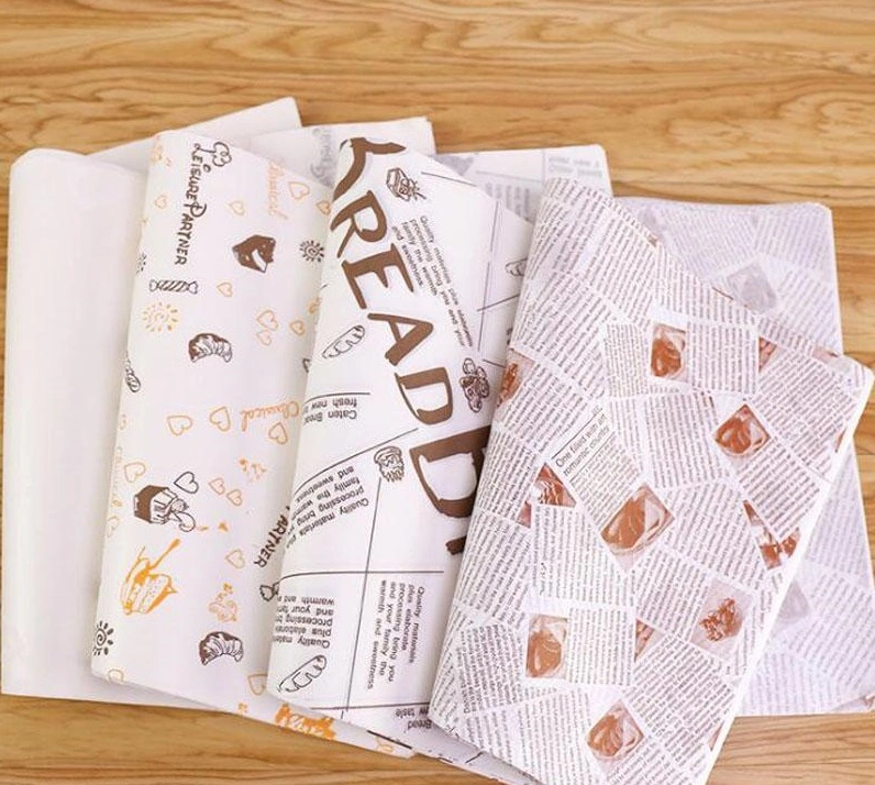 Printed Logo Food Sandwich Wrapper Burger Packaging Wax Paper Custom Shawarma Wrapping Paper