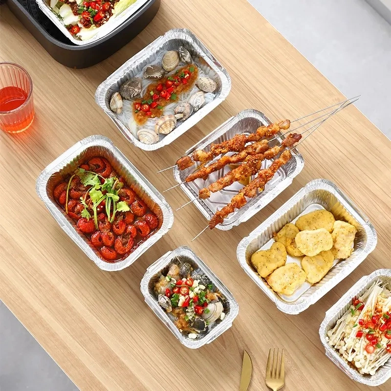 Round Disposable Aluminum Trays Food Grade Cake Catering Tin Foil Containers/Plate/Pot/Dishes with Cover