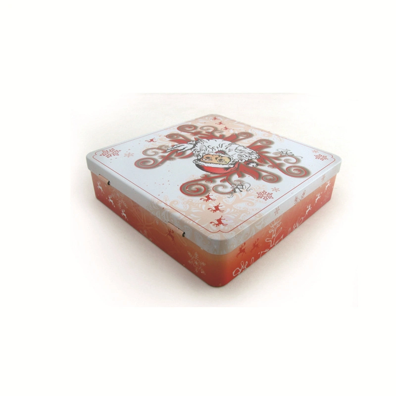 Custom Square Hinged Biscuit Chocolate Face Mask Packaging Metal Tin Box