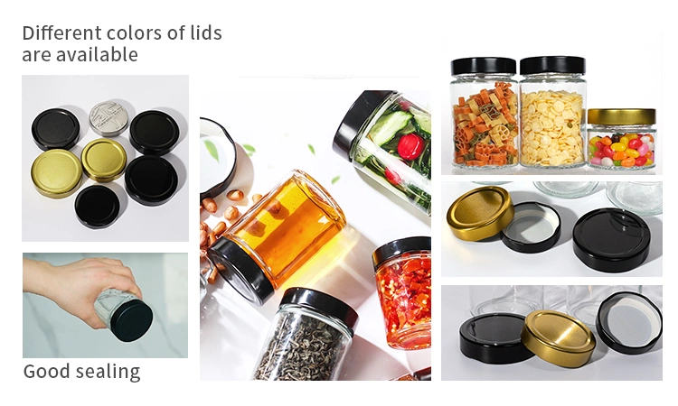 Factory Price 500 Ml 1000 Ml Rectangular Glass Jar Pickle Jars with Metal Lid