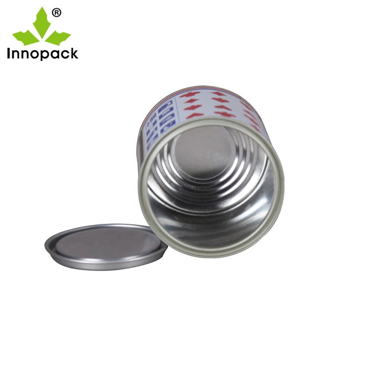 Customized Printing 0.37L Decorative Round Tin Can with Handle for Paint Glue