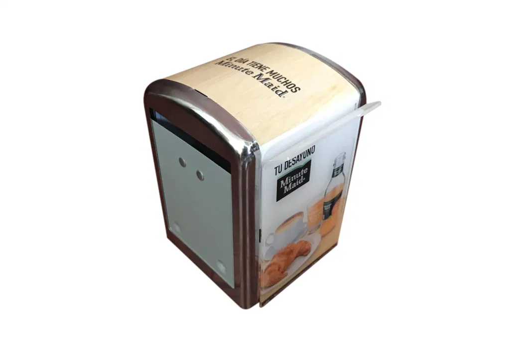 Customized Tin Napkin Holder Tissue Box Menu List Napkin Case