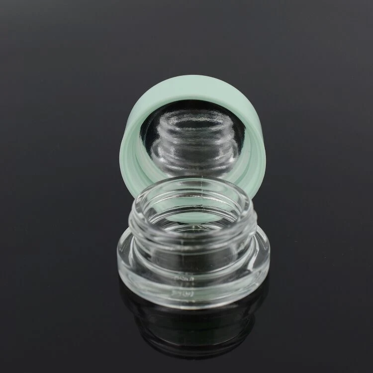 3G 5g 7g 9g Small Clear Glass Cream Jars Custom Logo Round Concentrate Containers Child Resistant Cap CRC Glass Jar