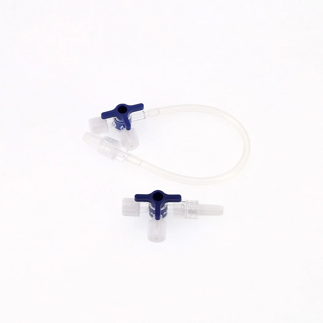 Medmount Medical Disposable Sterile 10-150cm Extension Tube 3 Way Stopcock with Male Lock for Syringe