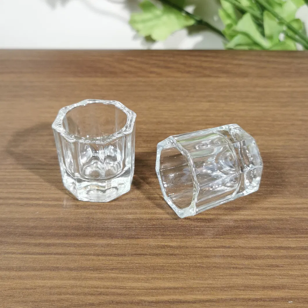 Empty Octagon Shape Small Candles Jars Holders Container Glass Candle Jar