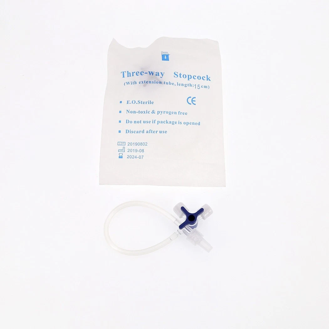 Medmount Medical Disposable Sterile 10-150cm Extension Tube 3 Way Stopcock with Male Lock for Syringe