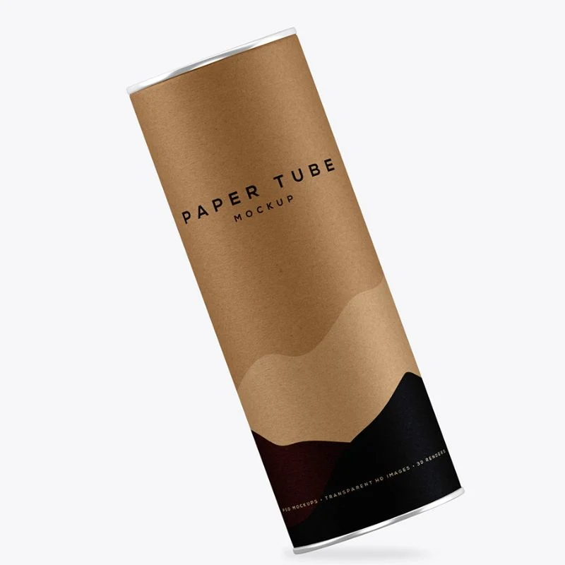 Premium High Quality Kraft Paper Cylinder Box Packaging with Metal Cap and Bottom