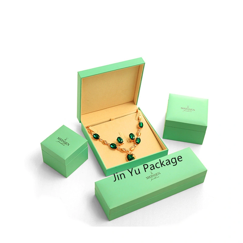 Custom Logo Printed Elegant Green Gift Paper Gift Jewelry Packaging Boxes