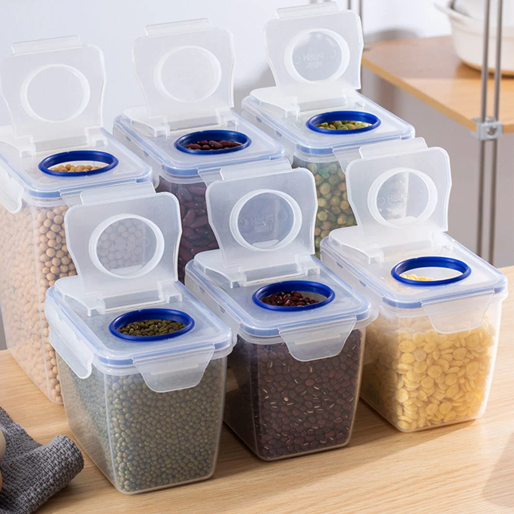 Grain Storage Jar Food Storage Box Rectangular Refrigerator Crisper Clamshell Food-Grade Plastic Sealed Jar