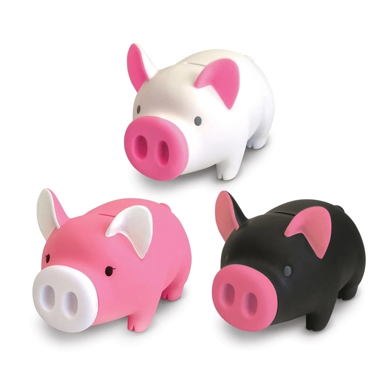 Plastic Piggy Bank in Gift Box Coin Money Storage for Kid&prime;s Birthday