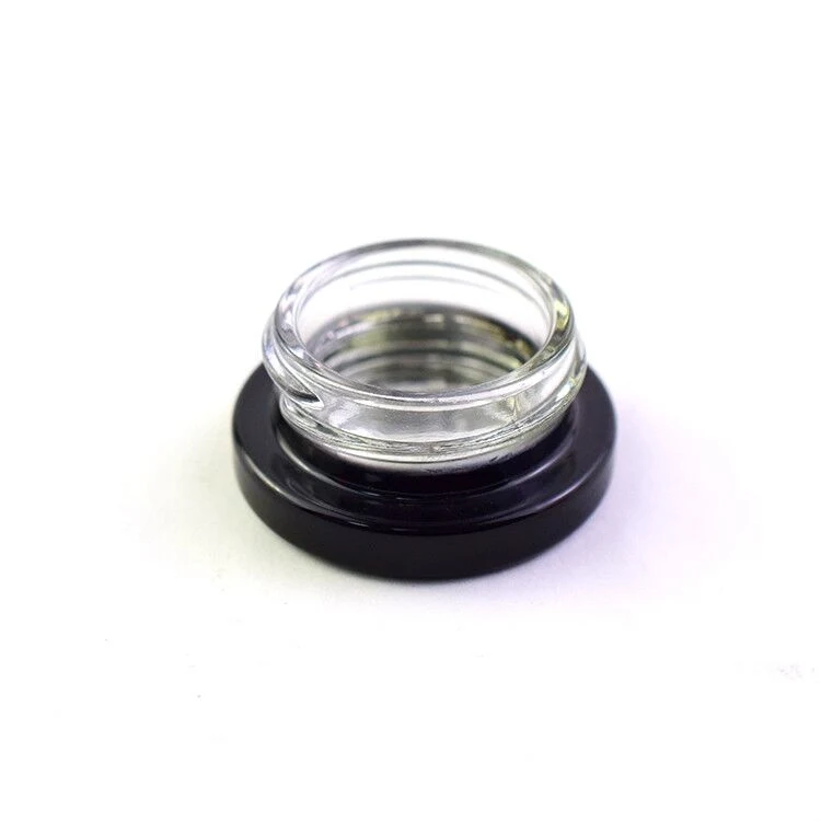 5ml 7ml 9ml Black Container Round Concentrate Glass Jar Cr Cap Electroplating Like a Mirror Inside The Jar