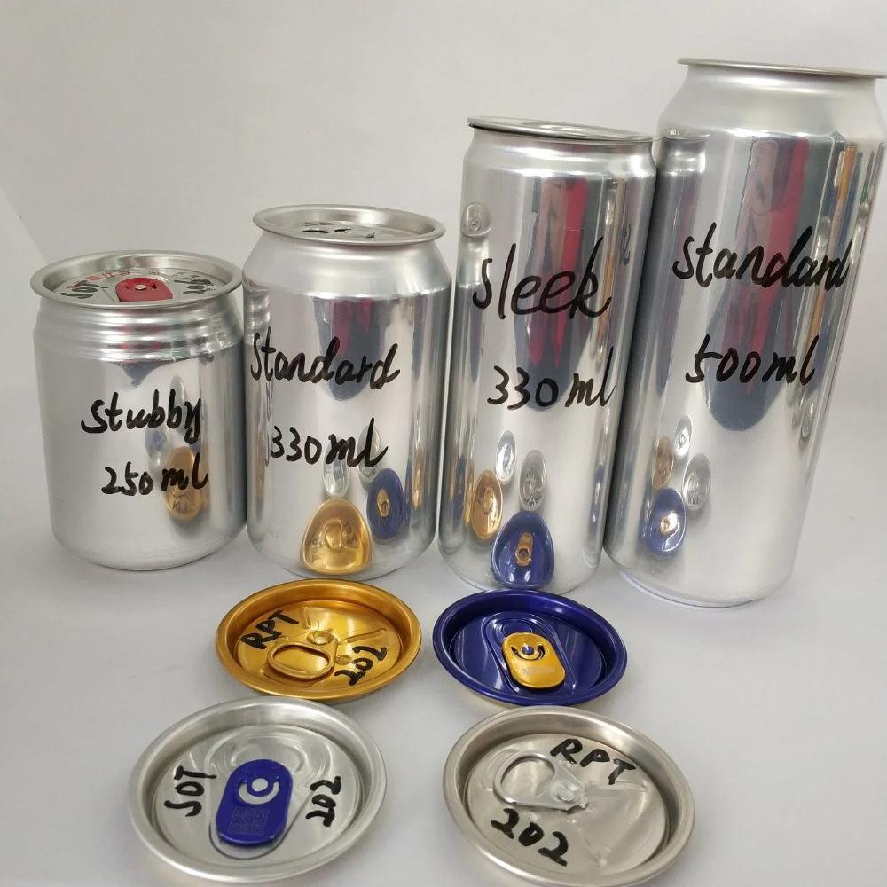 Packaging Beverage Soft Drinks Slim Sleek Standard Aluminium Cans 330ml 355ml 473ml 500ml 1000ml Custom Empty Beer Can