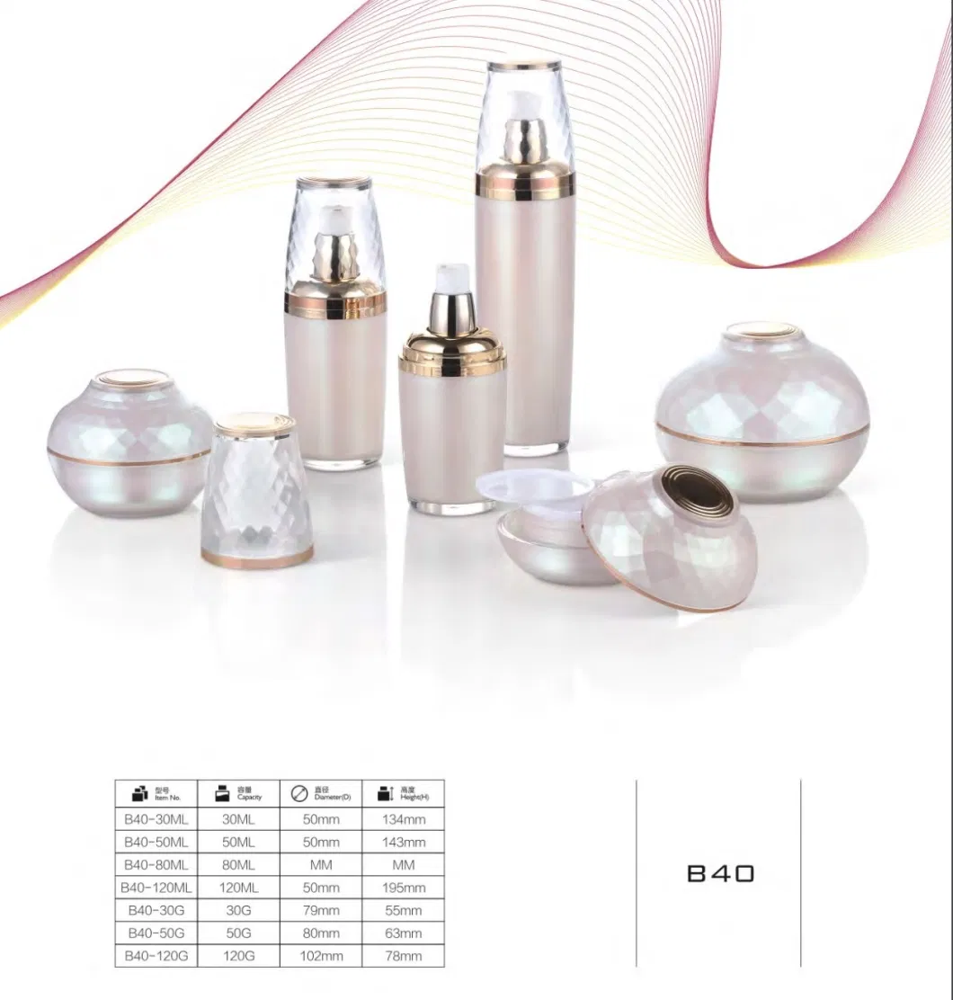 Custom Printed Pink Luxury Cosmetic Packaging Set Glass Cosmetic Bottle and Jar Have Stock