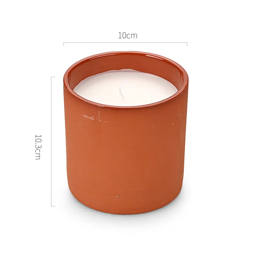 Decorative Table Ceramic Container Terracotta Candle Holder Candle Cup Empty Candle Jars