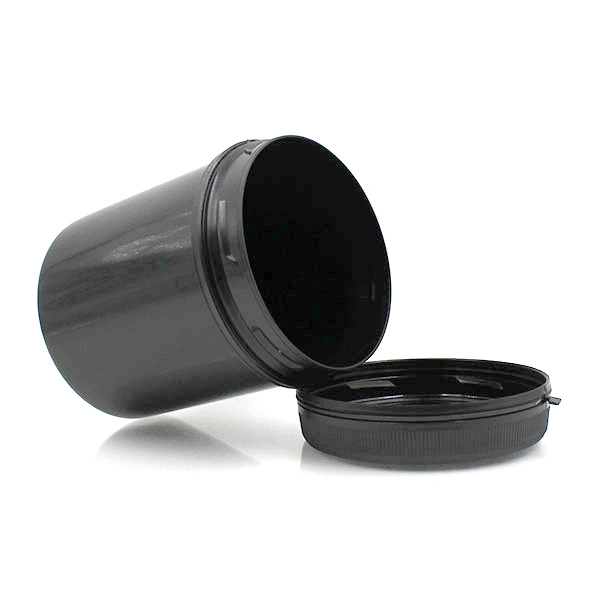 Round Black Food Grade PP 1L 1000ml Plastic Jars for Food Packaging with Tamper Proof Lids