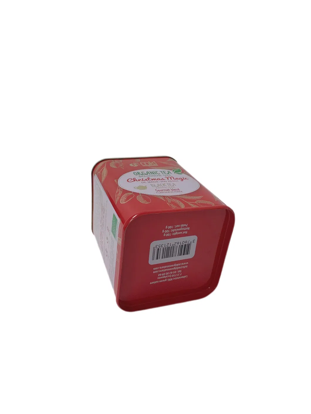Square Shape Tea Tin Metal Tin Can Gift Box with Press Lid Tin Tea Packaging for 100g Tea Packaging Tin Box