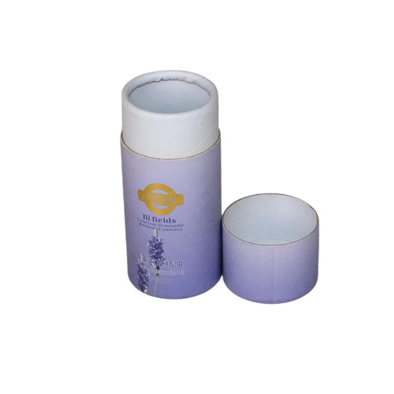 Metal Gold/Blue Cardboard Packing Box Round Cylindrical Packaging for Perfume Bottle