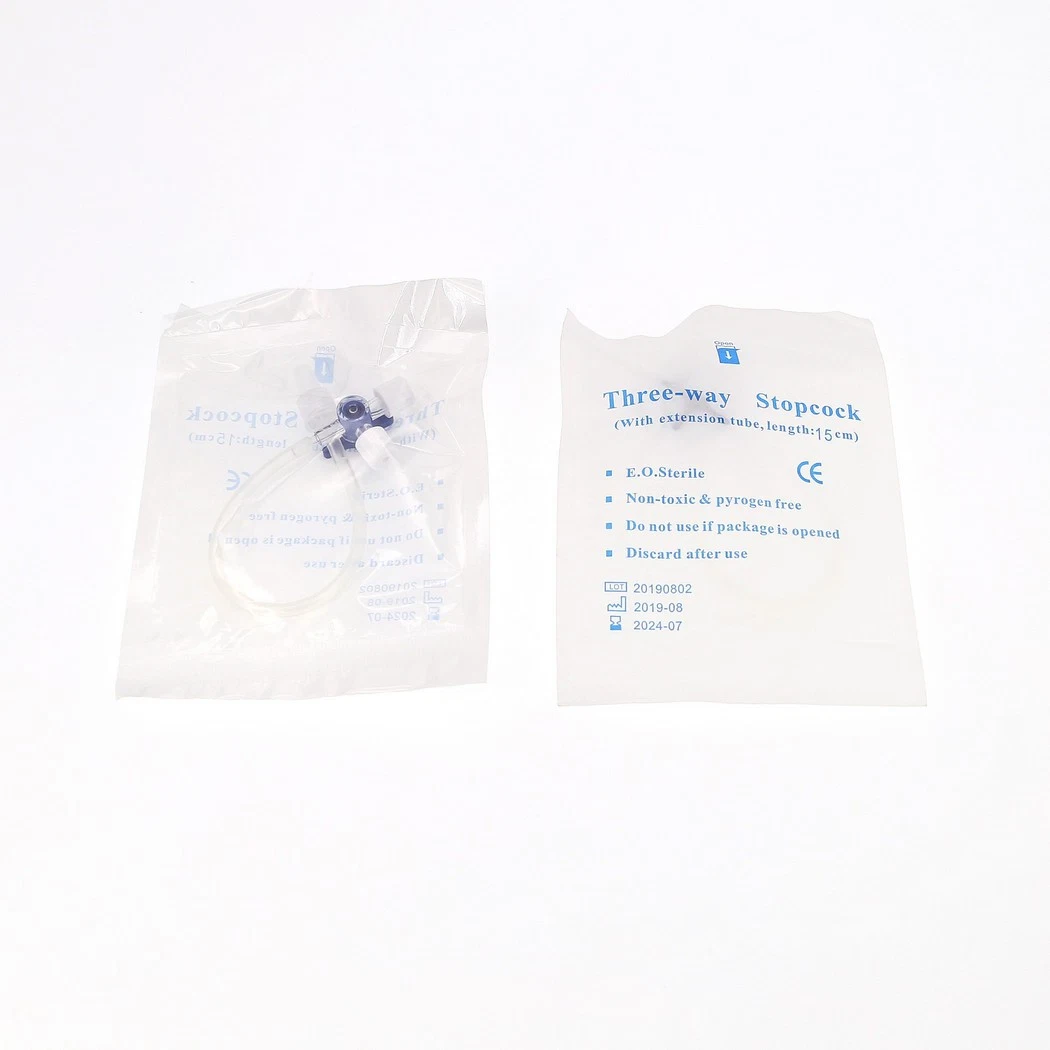 Medmount Medical Disposable Sterile 10-150cm Extension Tube 3 Way Stopcock with Male Lock for Syringe