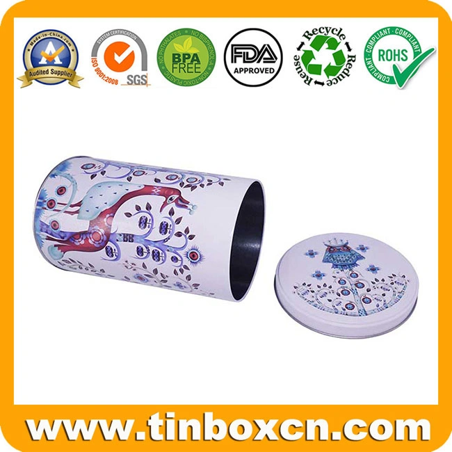 Decorative Popular Custom Large Round Can Christmas Metal Tin Box for Festival Gift Packaging