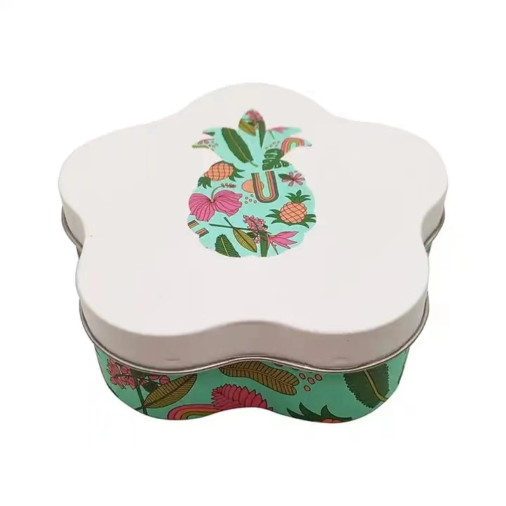 Custom Painting Jewelry Packaging Flower Box for Cookies Metal Tea Tin Box