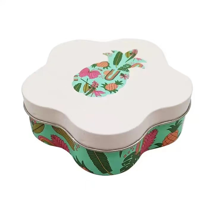 Custom Painting Jewelry Packaging Flower Box for Cookies Metal Tea Tin Box