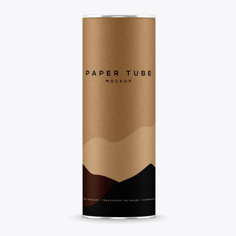 Premium High Quality Kraft Paper Cylinder Box Packaging with Metal Cap and Bottom