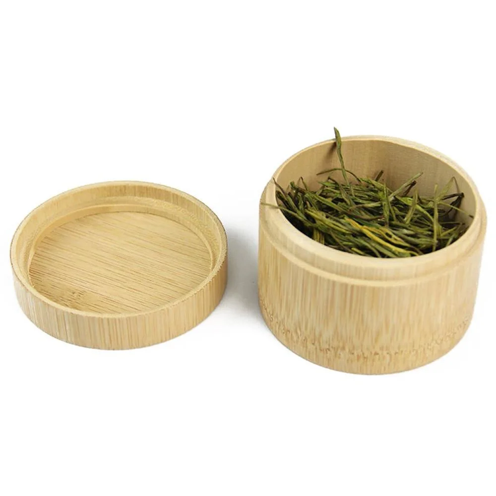 Bamboo Round Jar Salt/Tea Box Container