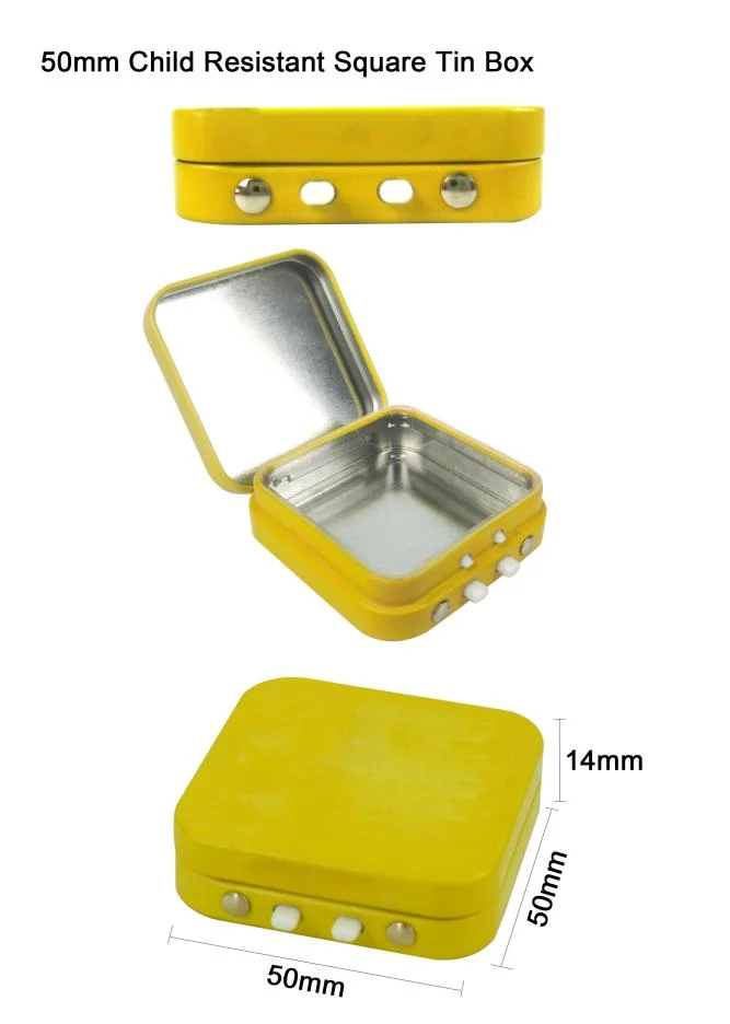 CFR 1700.20 Child Resistant Certified Pocket Size Child Resistant Tin Packaging Option for Pre-Rolls