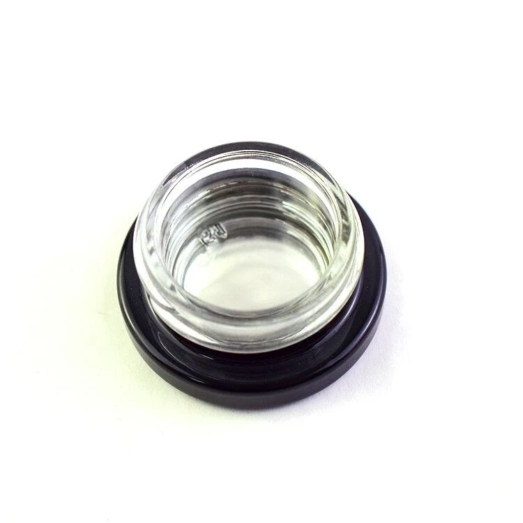 5ml 7ml 9ml Black Container Round Concentrate Glass Jar Cr Cap Electroplating Like a Mirror Inside The Jar