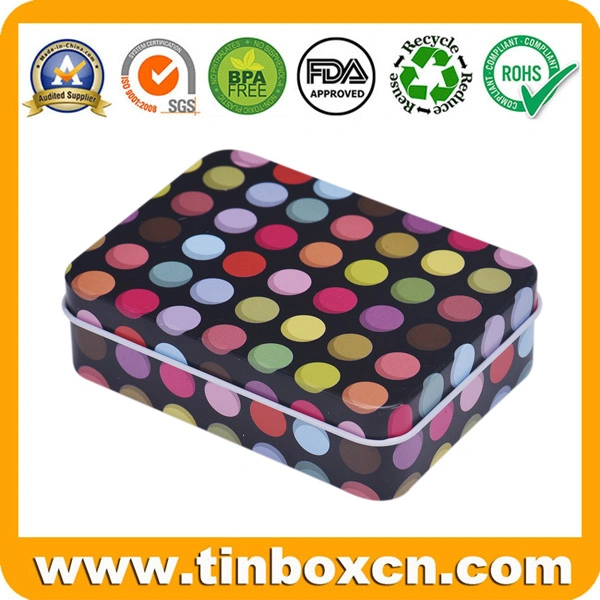 Custom Rectangular Jewel/Jewelry/Jewellery Metal Gift Tin Box for Cosmetics Packaging