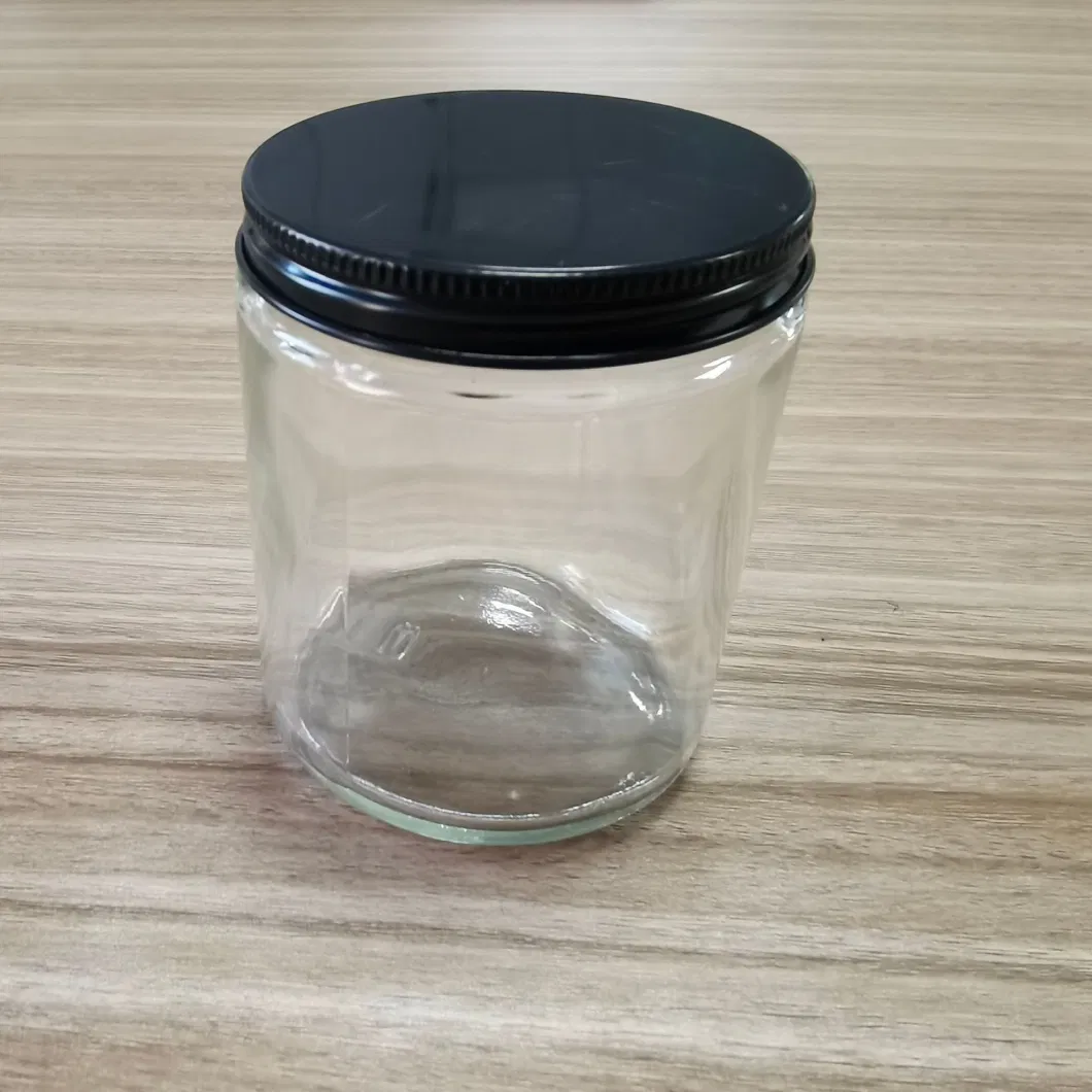 Wide Mouth Glass Amber Jar, Empty Round Jars for Beauty Cosmetic Products, Lotion, and Powders Black Lid Small Candle Packaging