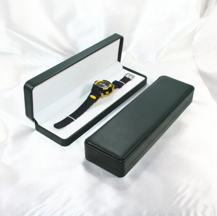 High Grade Rectangle PU Leather Watch Gift Box, Jewelry Box Custom Metal Foil Logo, Small Quantity Is Acceptable