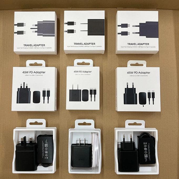 Suitable for Samsung 45W UK Charger Note10/20 Charging Head S20 21 Super Fast Charging Pd Flash Charging Head