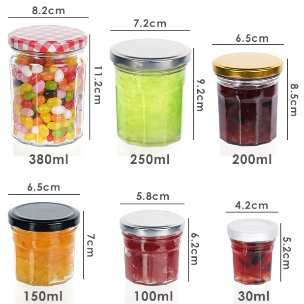 Custom Printed 4 Oz 10 Oz Rectangular Glass Jar Chili Sauce Jars with Metal Lid