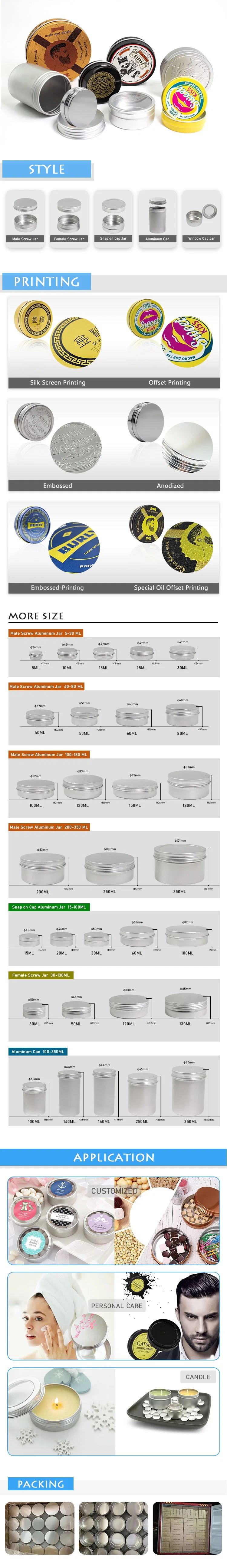 Nb-Pack Metal Aluminum Jar with Aluminum Lid Rectangular Tin Containers Wholesale